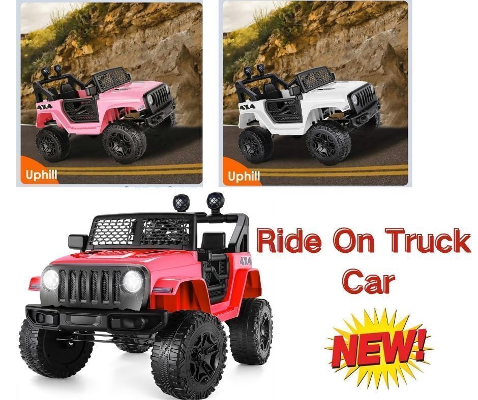Electric Ride-On Truck for Kids with Remote Control, MP3 Player, LED Lights, and 12V Battery