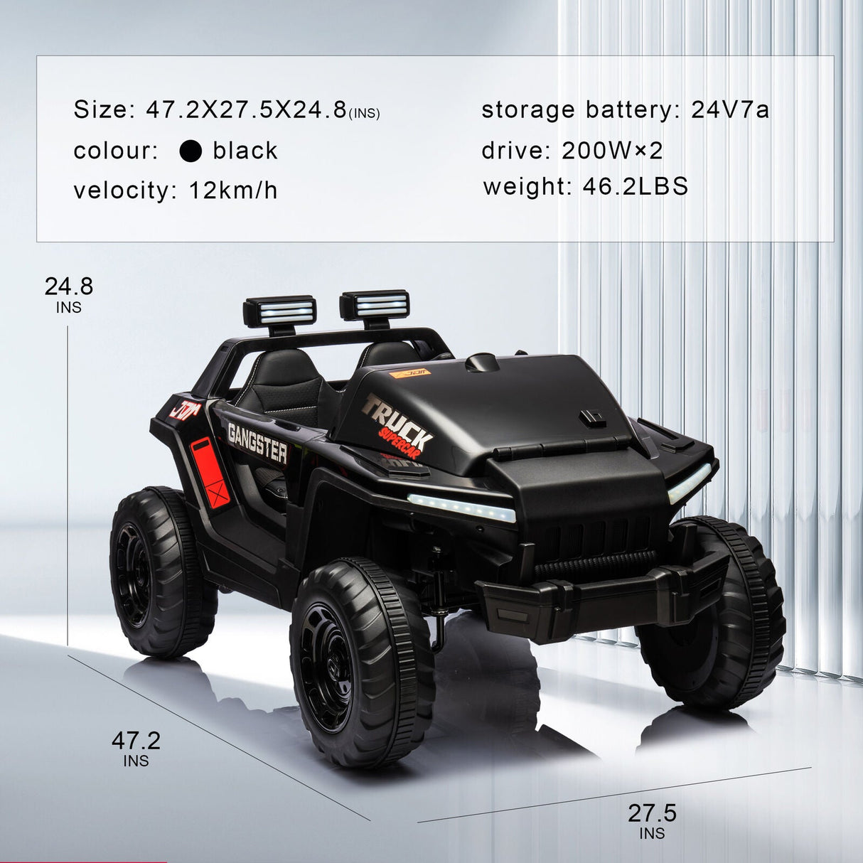2-Seater Electric Ride-On Car for Kids with Remote Control - 24V Power and 4 Wheels