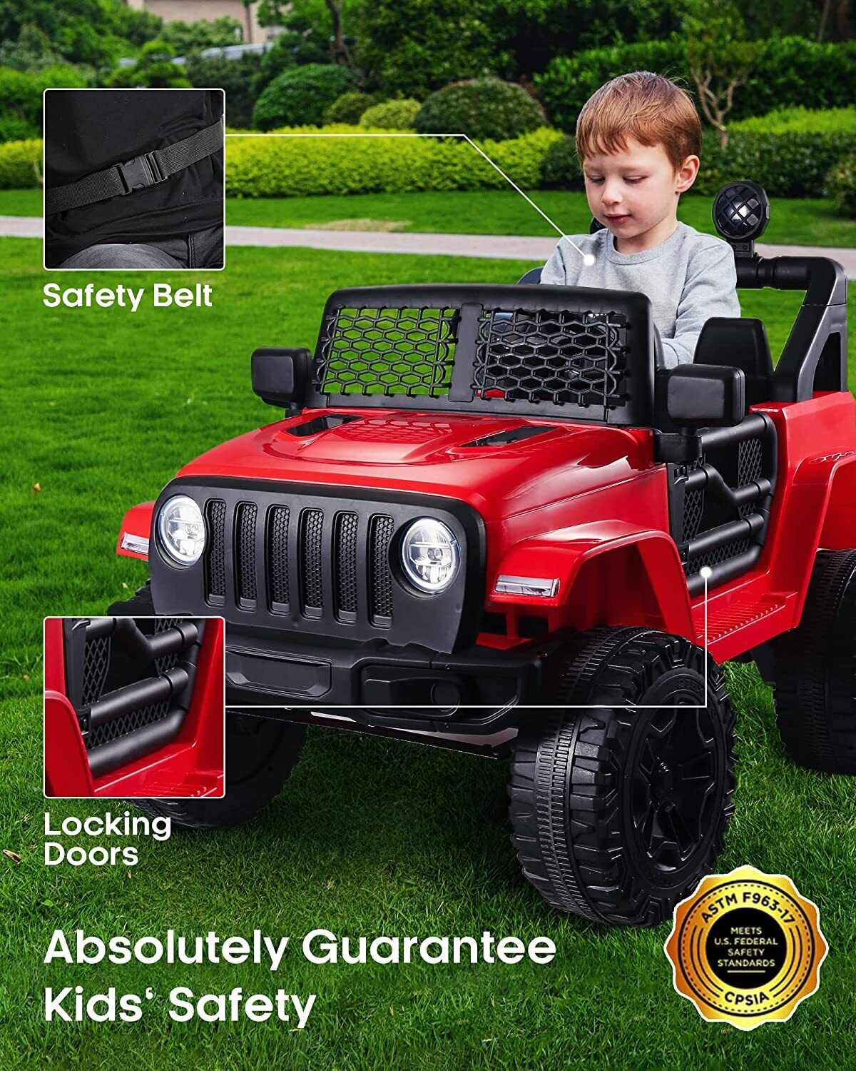 2-Seater 12V Ride On Truck Toy for Kids with Parent Remote and LED Lights