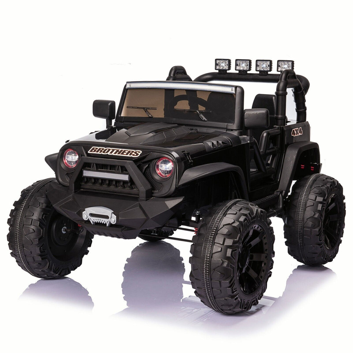 2-Seater 24V Kids Ride-On Truck with Remote Control, LED Lights, and 3-Speed Options