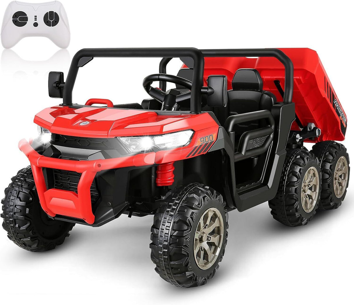 2-Seater Electric Ride-On Truck with Dump Bed and RC Control - 3 Speeds, 24V Power for Kids