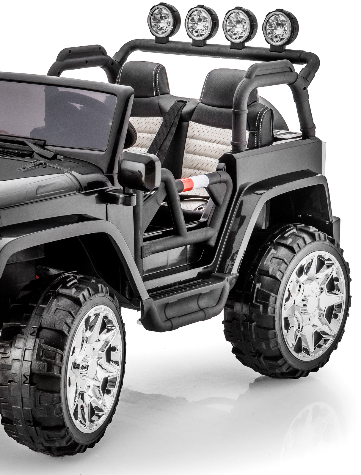 2 Seater 24 Volt 4x4 Electric Ride On Jeep Style Rubber Tires Fully Loaded Truck ATV UTV For Kids W/Magic Cars® Wireless Parental Control MagicCars