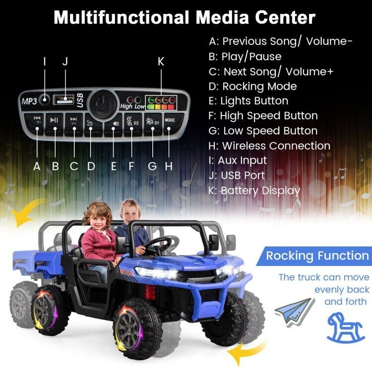 2-Seater Ride-On Kids Truck Car with Remote Control - Perfect Gift for Children