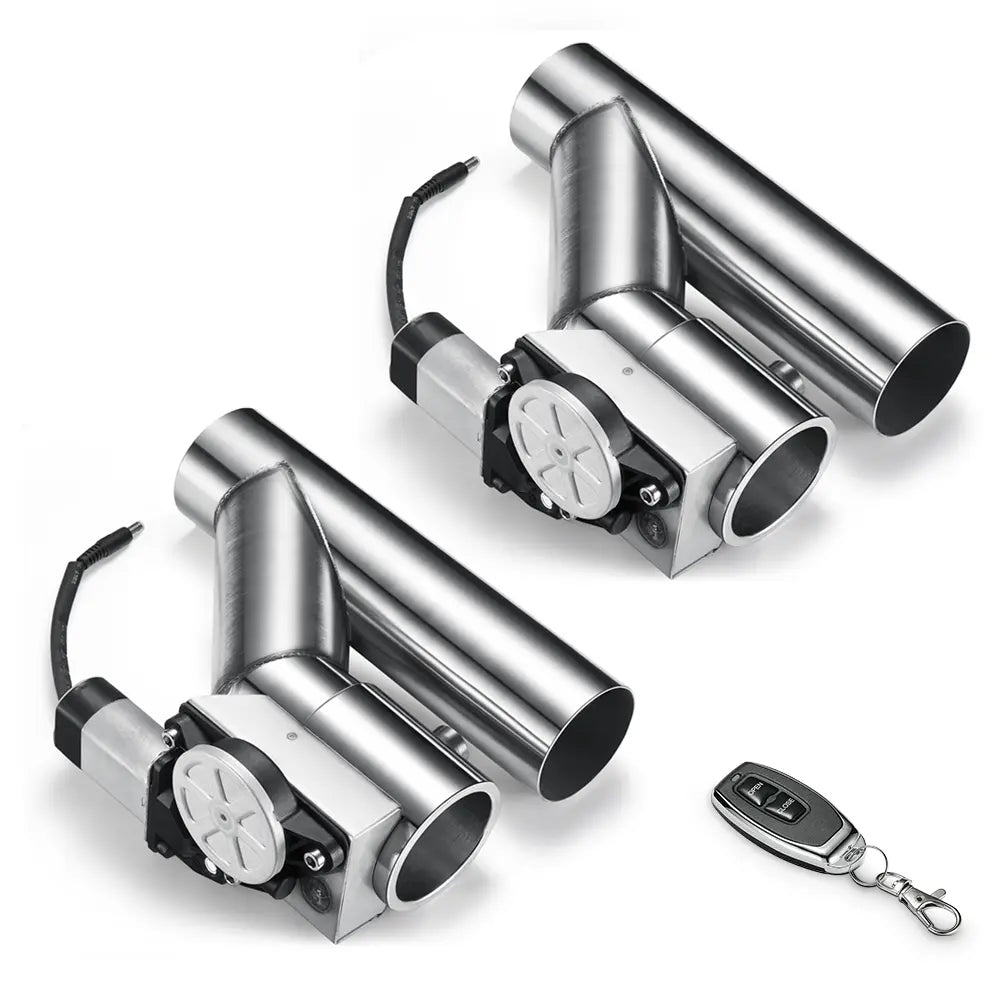 2.0 Inch Dual Electric Exhaust Cutout Remote Kit with One Controller | FLASHARK Flashark