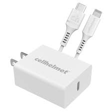 20-Watt Power Delivery Wall 3 ft Charger + USB-C Cable with Lightning Connector, cellhelmet TekShack
