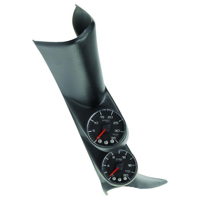 2001-2007 Duramax LB7/LLY/LBZ w/ Speaker Black on Black Pillar Gauge Kit (P72021)
