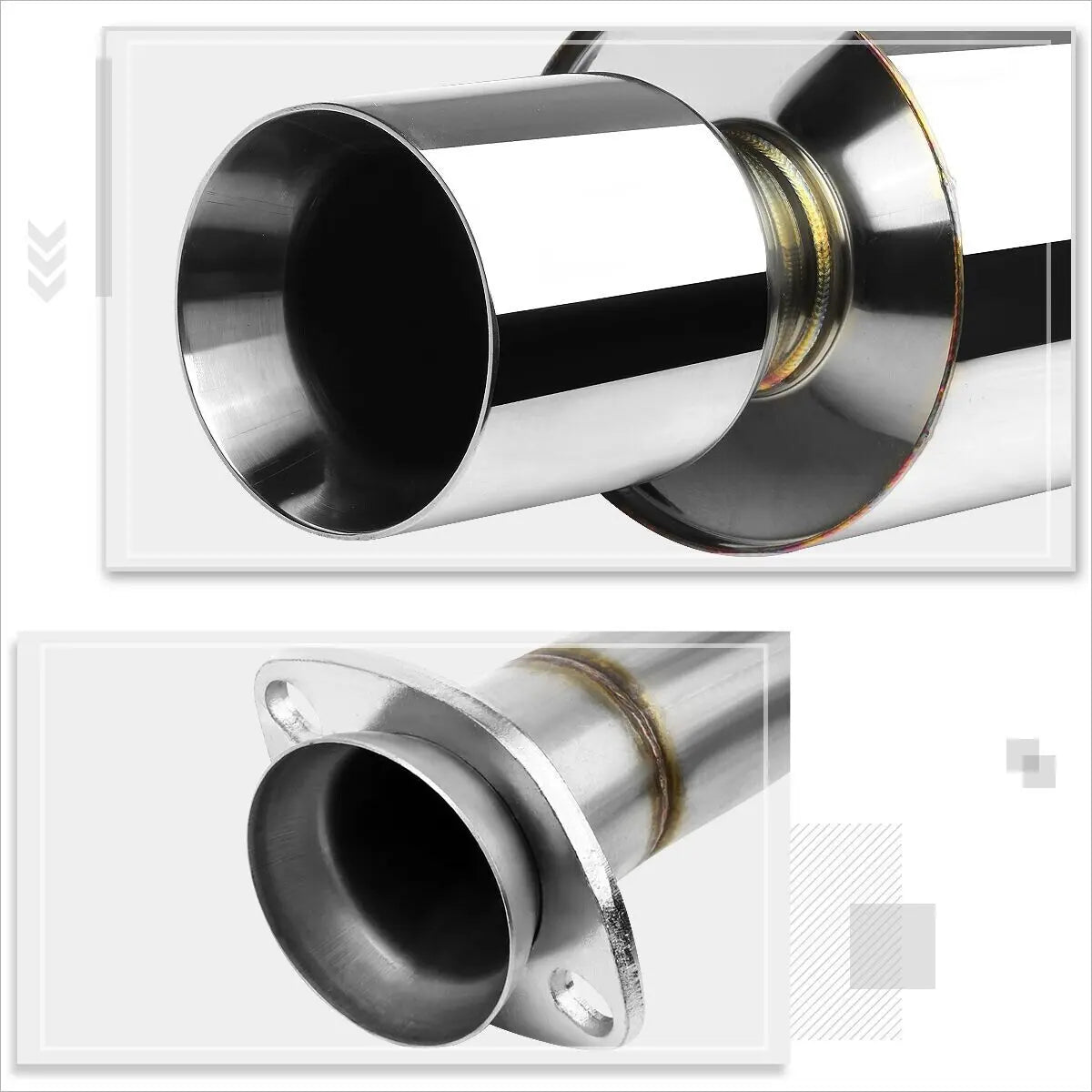 2003-2006 Hyundai Tiburon 2.7L V6 GT/SE Catback Exhaust System w/ 4 Inches Rolled Muffler Tip