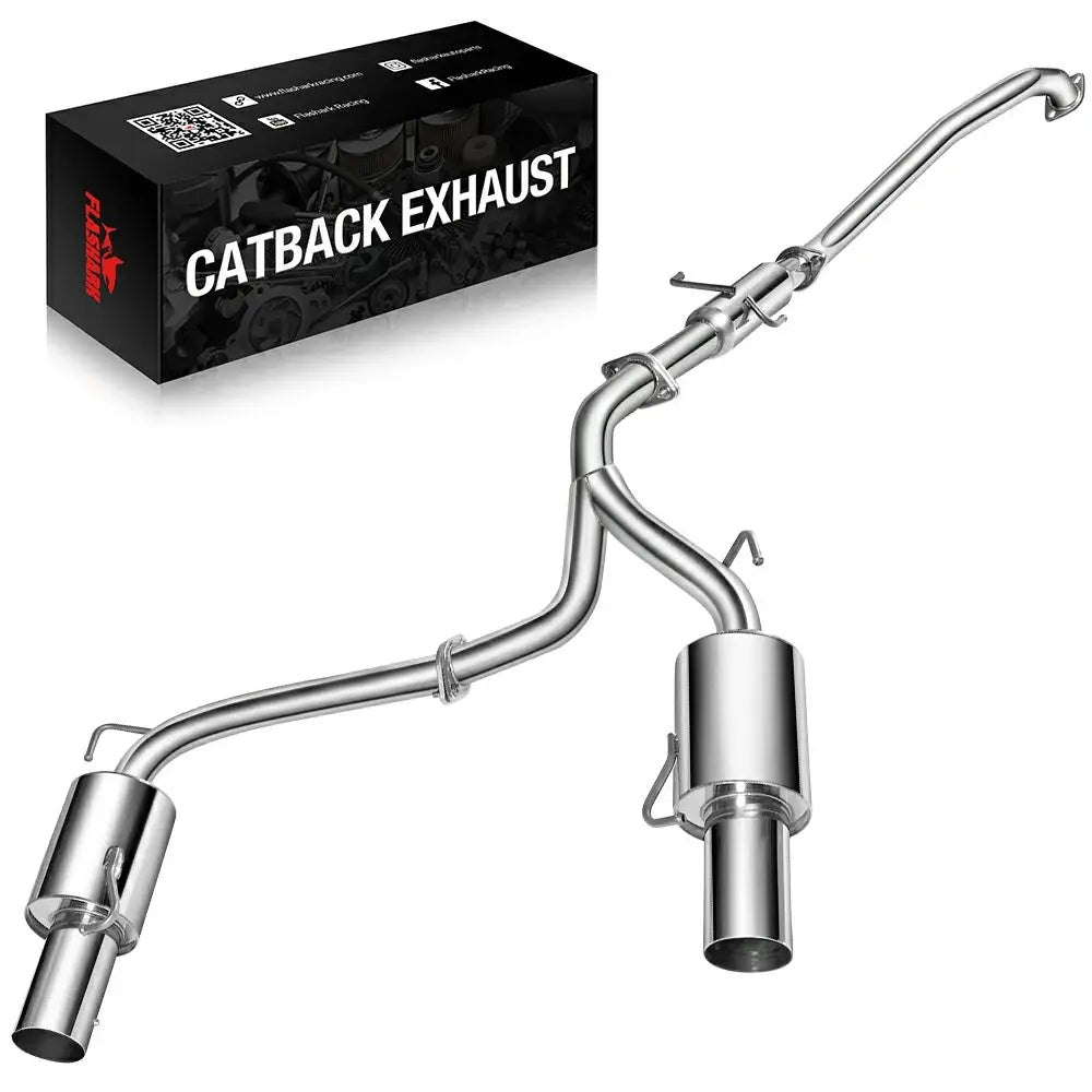 2003-2006 Hyundai Tiburon 2.7L V6 GT/SE Catback Exhaust System w/ 4 Inches Rolled Muffler Tip Flashark