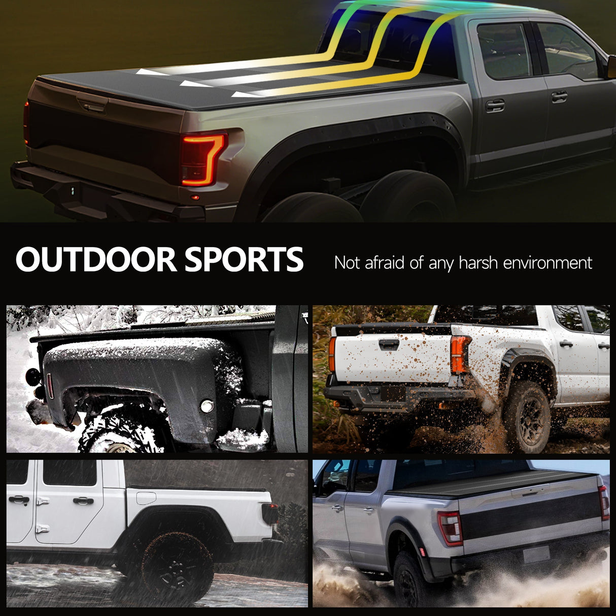 Trucktok 2004-2014 Ford F150 5.5FT Hard Tri-Fold Tonneau Cover Truck Bed Pickup TruckTok