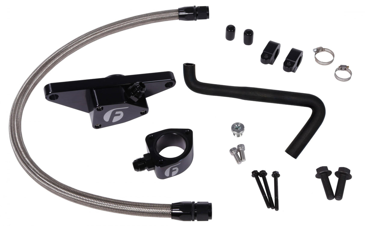 2006-2007 Cummins 5.9L Coolant Bypass Kit Auto Transmission with Stainless Steel Braided Line (FPE-CLNTBYPS-CUMMINS-0607-SS)