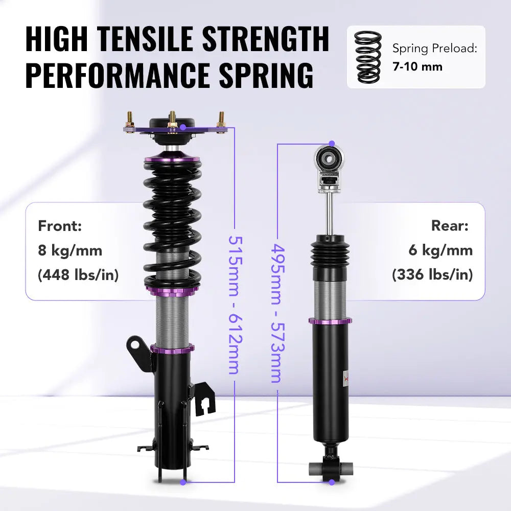 2007-2012 Nissan Sentra 32-Way Damping Coilover Shock Absorbers Struts | Flashark
