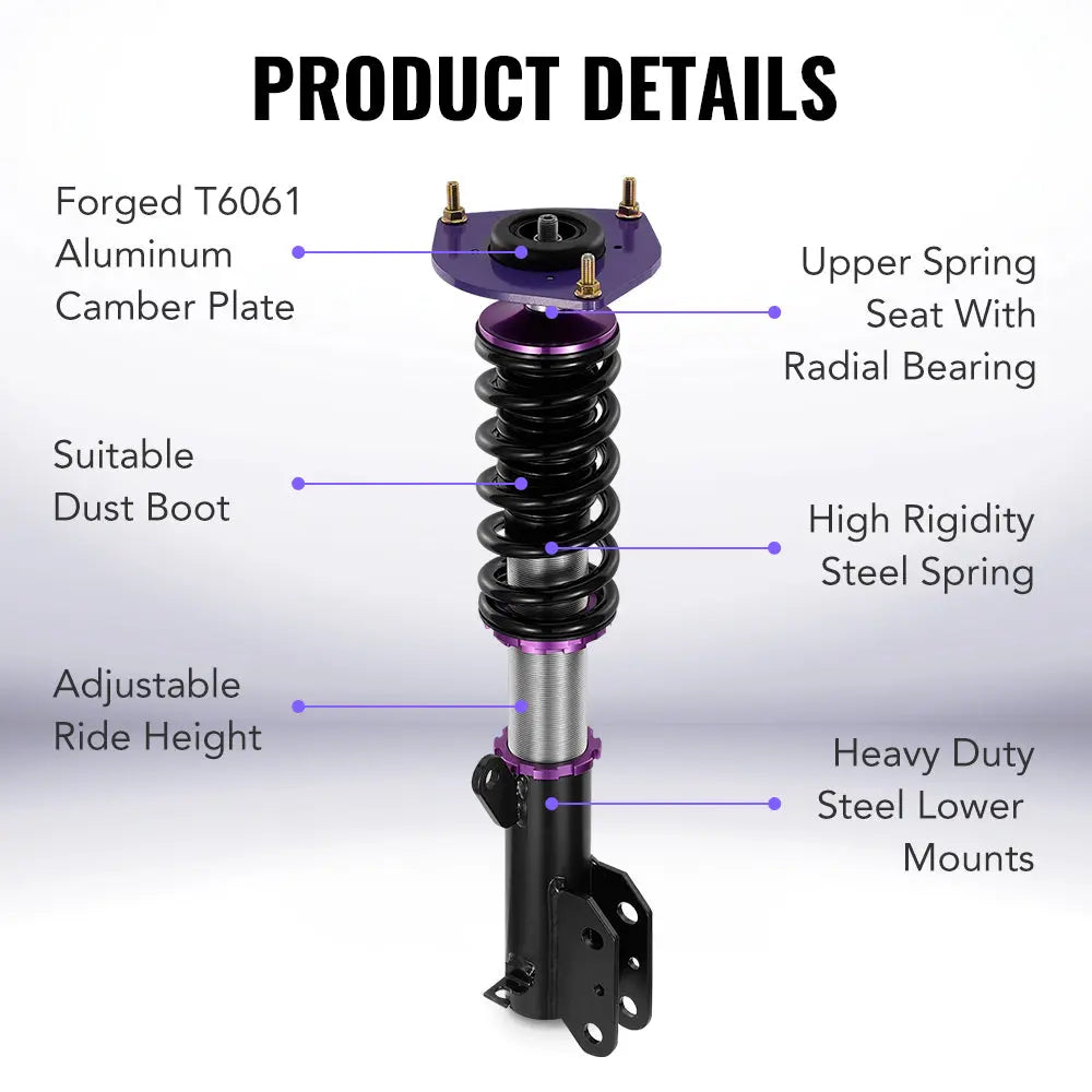 2007-2012 Nissan Sentra 32-Way Damping Coilover Shock Absorbers Struts | Flashark