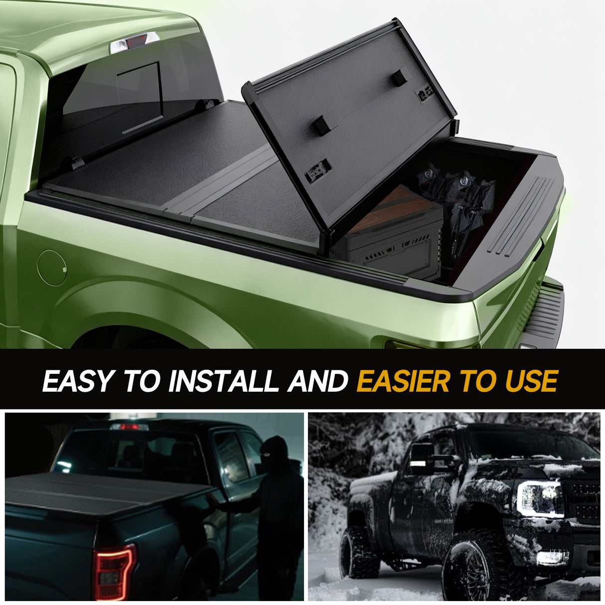 Trucktok 2007-2014 Chevy Silverado Sierra 6.5FT 3-Fold Hard Bed Tonneau Cover TruckTok