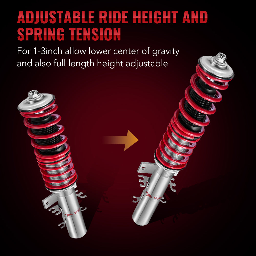 2009 - 2017 Volkswagen VW Polo Typ 6R and 6C 1.2, 1.4, 1.6, 1.4 TDi, 1.6TDi Coilover Shock Absorbers Struts 4PCS Flashark