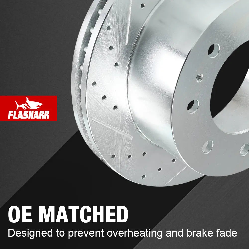 2011-2019 Chevy Chevrolet Silverado GMC Sierra 2500 3500 Disc Brake Rotors - Front and Rear Flashark