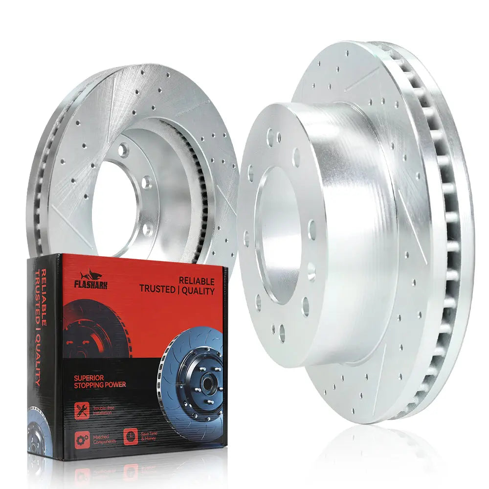 2011-2019 Chevy Chevrolet Silverado GMC Sierra 2500 3500 Disc Brake Rotors - Front and Rear Flashark