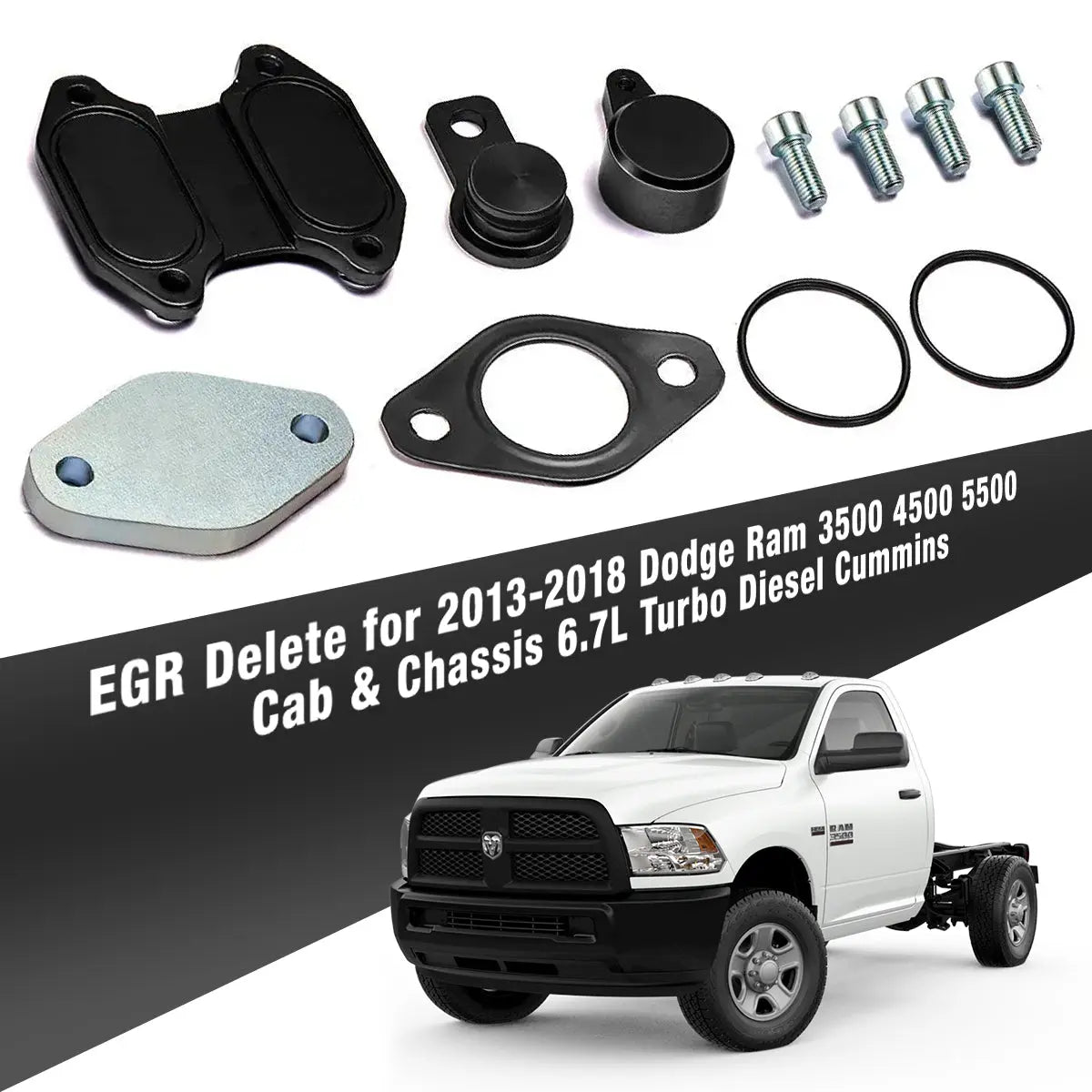 For 2013-2018 6.7L Cummins Diesel EGR Delete Kit for Cab & Chassis Dodge Ram Flashark