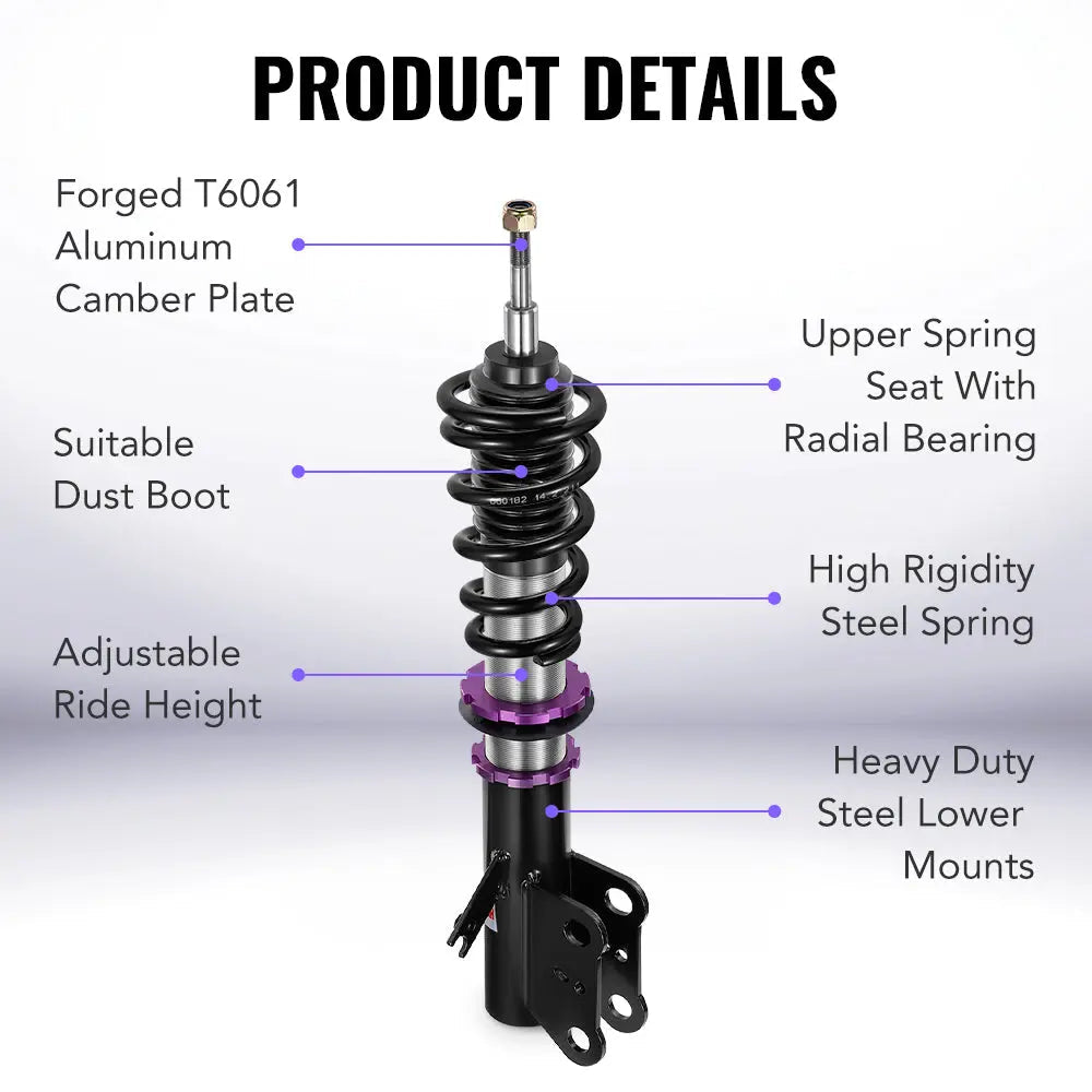 2013-2020 Ford Fusion Coilover Shock Absorbers Struts w/ 32-Way Damping Force Adjustment