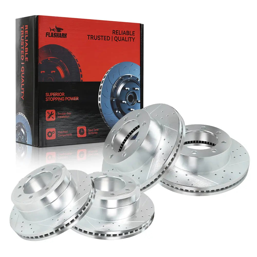 For 2013-2022 Ford Super Duty F250 F350 Brake Rotors and Pads Kit - Front and Rear Flashark