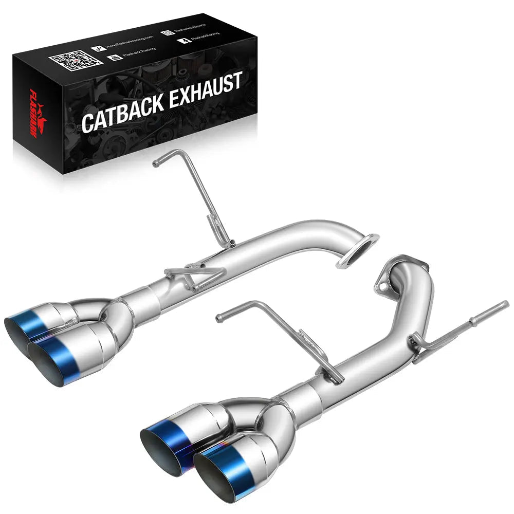 Catback&Axleback Exhaust System for 2015-2021 Subaru WRX / STI, 4-inch Quad Muffler Tips, N1 Style Burnt Tip Flashark