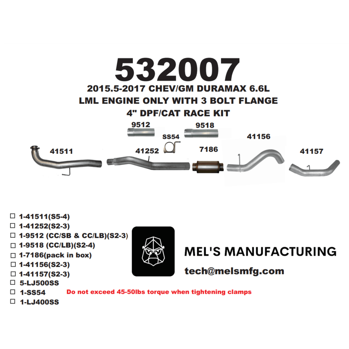 2015.5-2016 Duramax LML 5" Downpipe Back Exhaust w/ Muffler (531007)