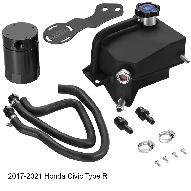 For 2017-2024 Honda Civic Type R Baffled Oil Catch Can PCV Side Flashark