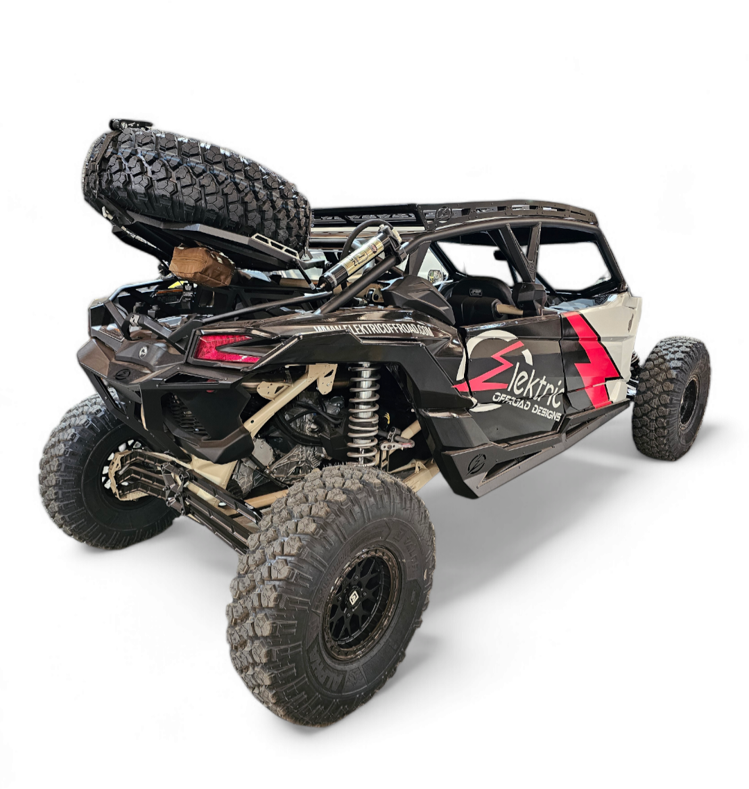 2017-2026 Can Am X3 Maverick Volt Series Baja Spare Tire Rack www.elektricoffroad.com