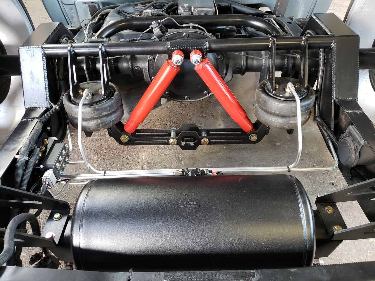 1999-2006 Silverado Sierra Rear Airbag Suspension 3 Link Wishbone Kit Big Lip Billet Wheels