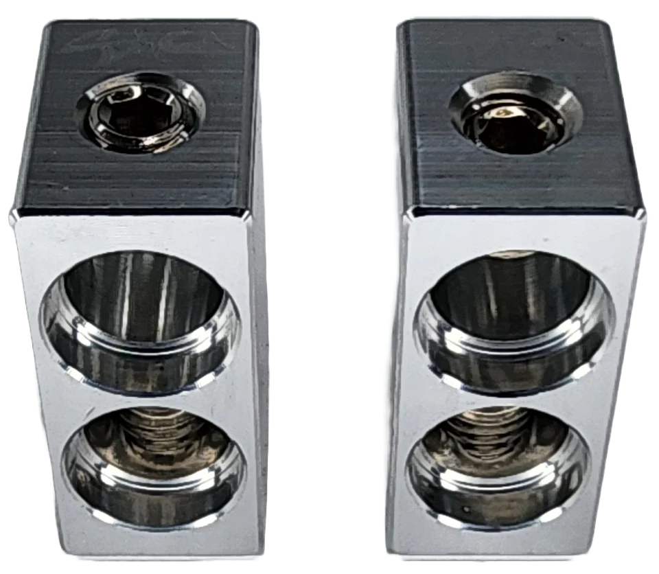 Sky High Car Audio Dual 1/0 AWG to Single 1/0 Amp Input Reducers (Pair) Sky High Car Audio