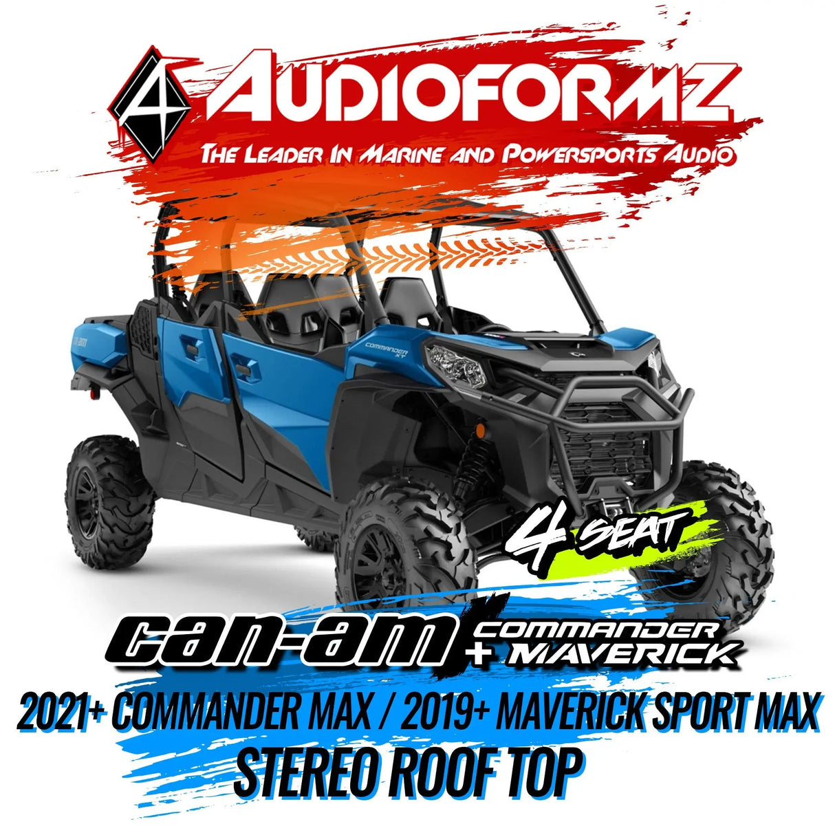2021+ Can-Am Commander MAX / 2019+ Maverick Sport MAX Stereo Tops (4-Seat) Can-Am