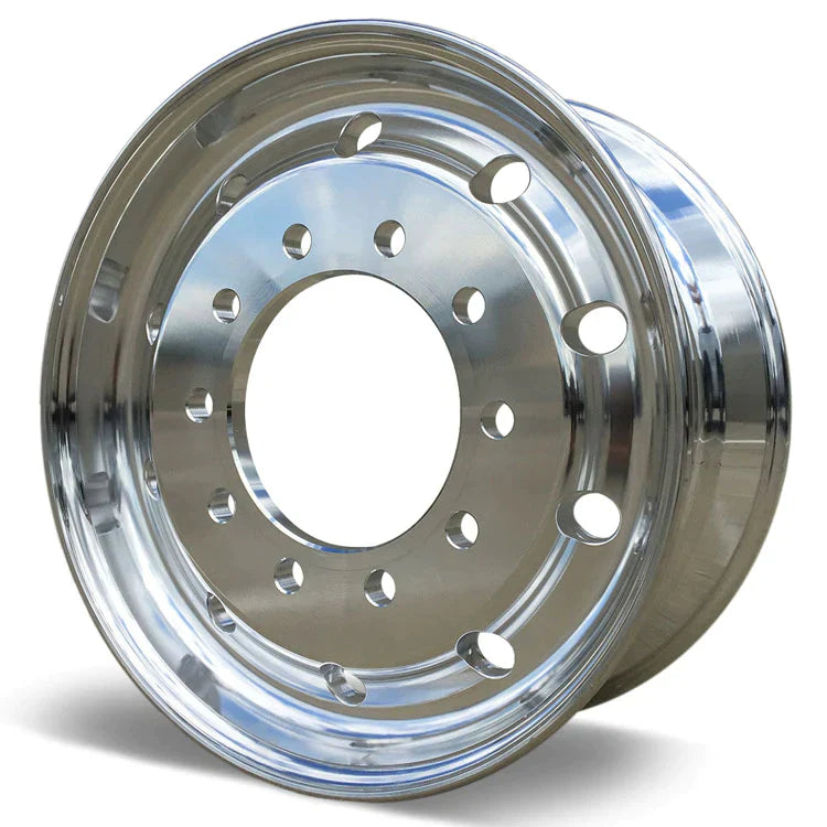22.5x9 Truck Wheels Flat Face 2pcs Forged Aluminum Rims $350 each BULK PRICE Polished Front Hub Pilot