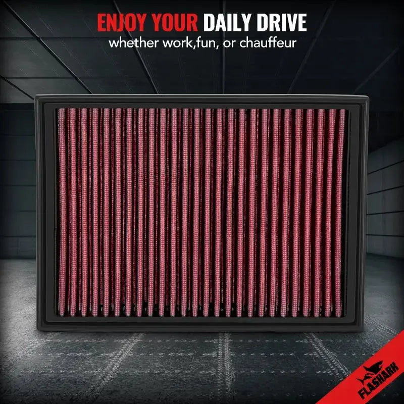 Air Filter for 1996-2007 BMW L6 325Ci/ M3/X3/320Ci/320/25Ti Reusable & Washable Replacement High Flow
