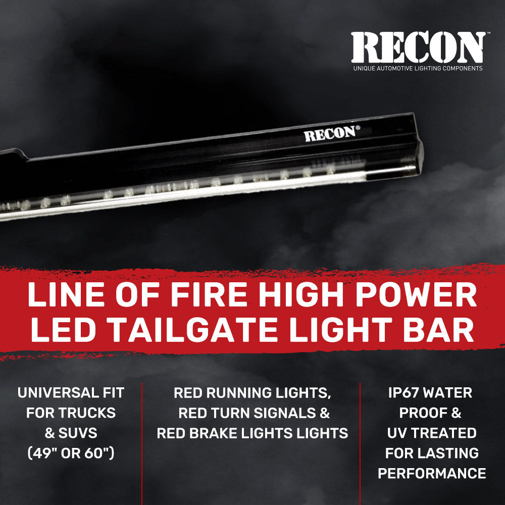 Original "Line of Fire" Hyperlite LED Tailgate Light Bar in Red - Multiple Sizes