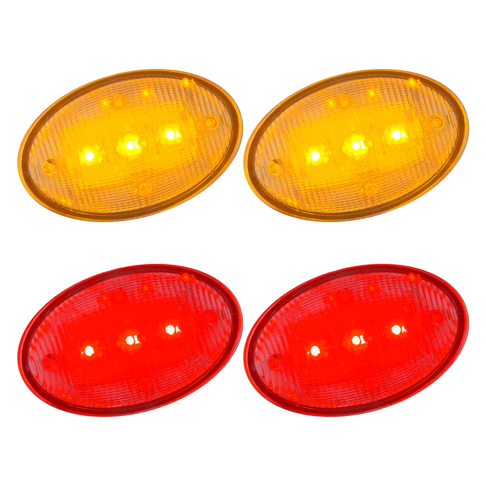 Ford Super Duty 99-10 Amber & Red Fender LED Lights (4-Piece Set) Smoked or Clear Lens