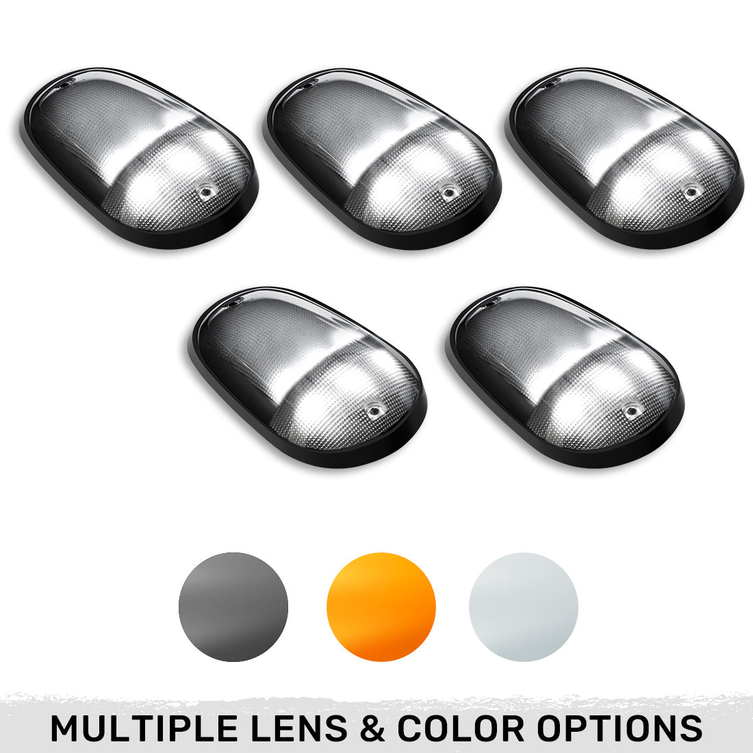 Dodge RAM Heavy-Duty 2500/3500 03-18 5 Piece Cab Roof Light Set 2-Way Front & Rear Facing Ultra High-Power LEDs Multiple Lens & Colors