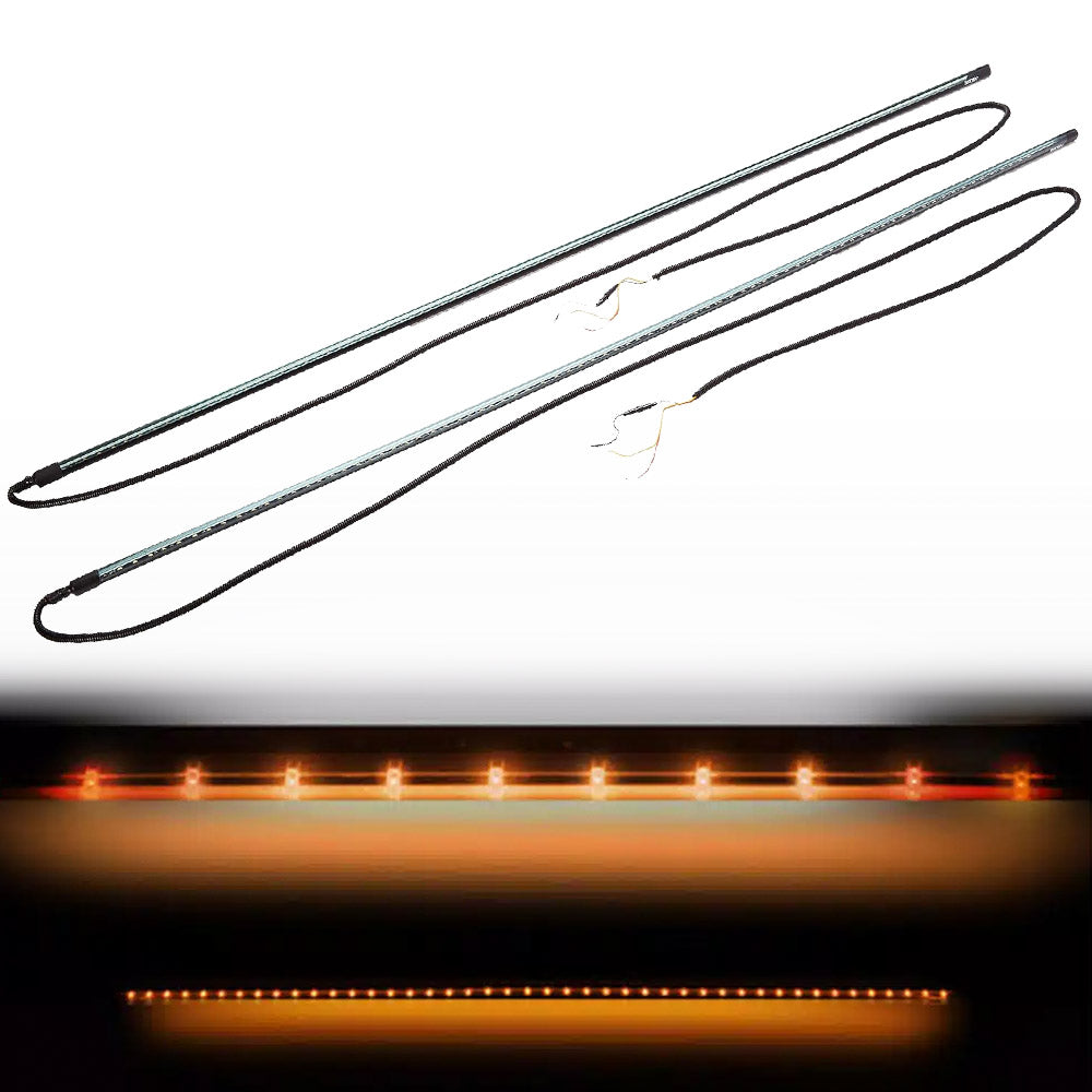 "Big Rig Ice" Side Mounted High Power LED Light Bar Kit Amber Running Lights & Turn Signals w/ White Courtesy Lights - Multiple Sizes