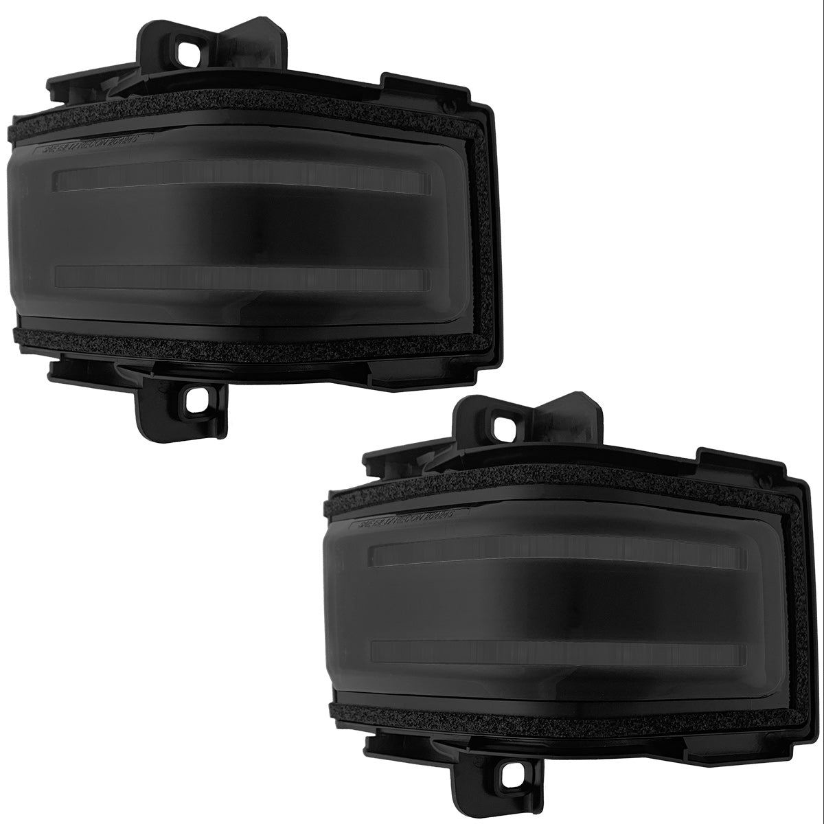 Ford 17-25 Super Duty Amber DRL LED Side Mirror Lenses - Smoked Lens
