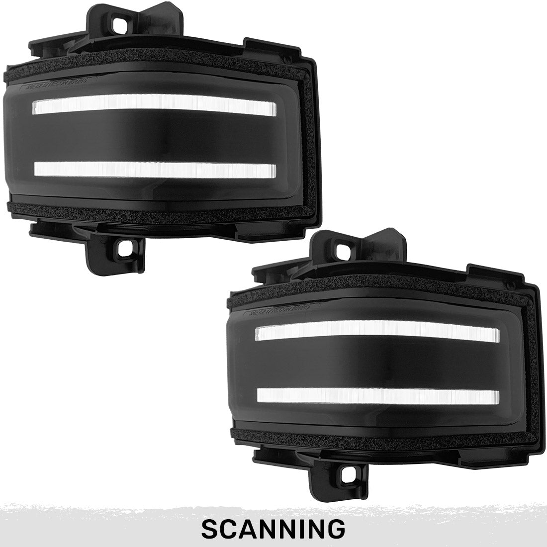 Ford 17-22 Super Duty Scanning LED Side Mirror Lenses - Smoked Lens