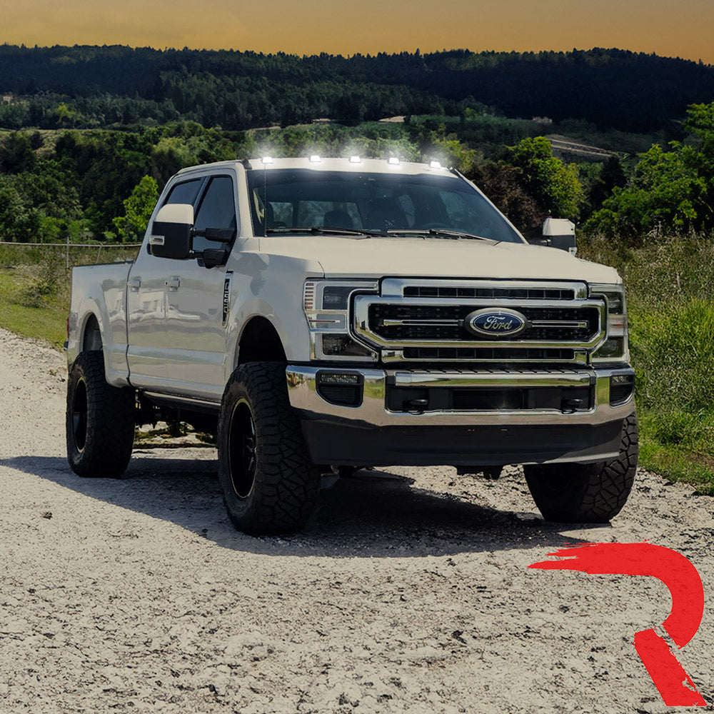 Ford Super Duty 17-25 5-Piece Cab Roof Light Set 2-Way Front & Rear Facing Ultra High-Power LEDs Multiple Lens & Colors - (ATTN: For models that DID NOT come with factory cab roof lights)
