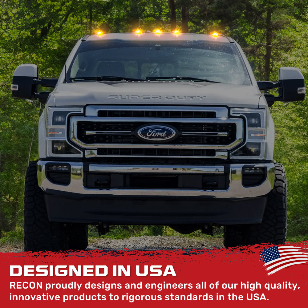 Ford Super Duty 17-25 5-Piece Cab Roof Light Set 2-Way Front & Rear Facing Ultra High-Power LEDs Multiple Lens & Colors - (ATTN: For models that DID NOT come with factory cab roof lights)