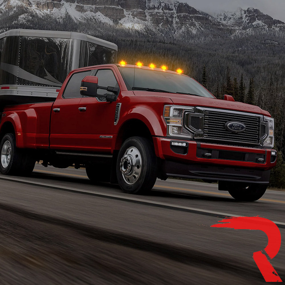 Ford Super Duty 17-25 5-Piece Cab Roof Light Set 2-Way Front & Rear Facing Ultra High-Power LEDs Multiple Lens & Colors - (ATTN: For models that DID NOT come with factory cab roof lights)