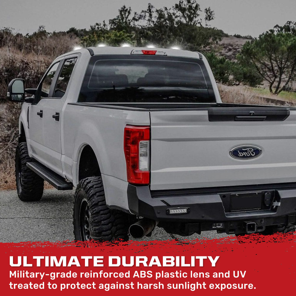 Ford Super Duty 17-25 5-Piece Cab Roof Light Set 2-Way Front & Rear Facing Ultra High-Power LEDs Multiple Lens & Colors - (ATTN: For models that DID NOT come with factory cab roof lights)