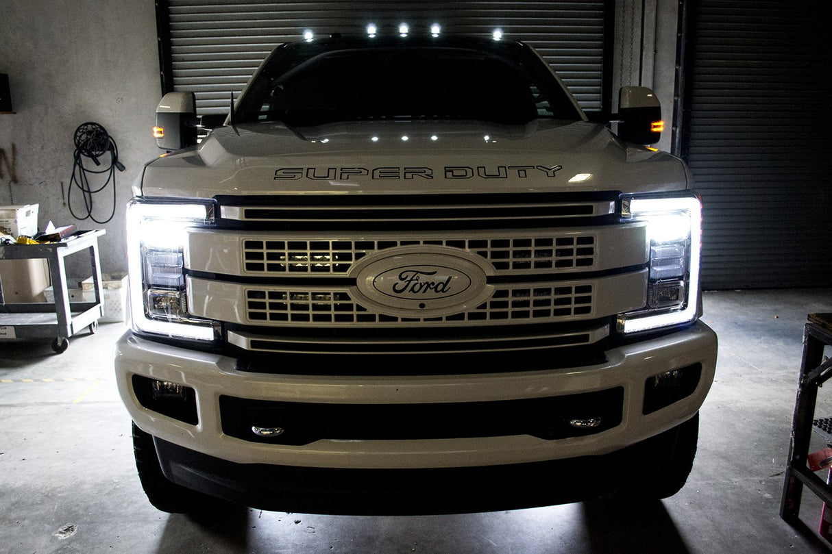 Ford Super Duty 17-22 Single 1-Piece Cab Roof Light 2-Way Front & Rear Facing Ultra High-Power LEDs (Replaces Factory/OEM Cab Roof Lights Only) - Multiple Options