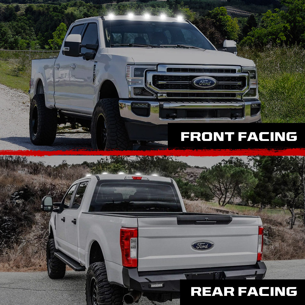 Ford Super Duty 17-22 5-PC Cab Roof Light Set 2-Way Front & Rear Facing Ultra High-Power LEDs (Replaces Factory/OEM Cab Lights Only) - Multiple Options