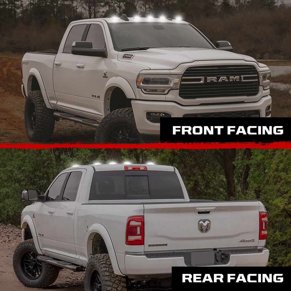 Dodge RAM HD 2500/3500 19-25 5 Piece Cab Roof Light Set 2-Way Front & Rear Facing Ultra High-Power LEDs Multiple Lens & Colors