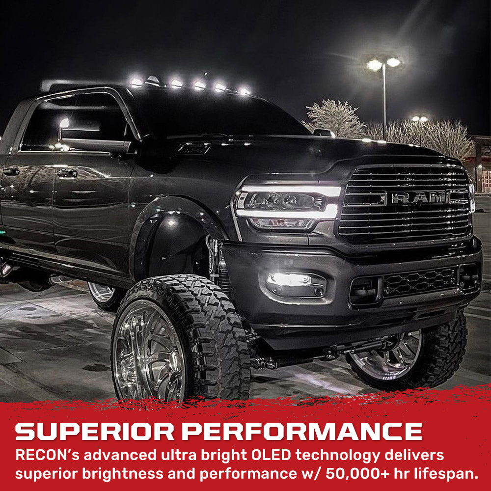 Dodge RAM HD 2500/3500 19-25 5 Piece Cab Roof Light Set 2-Way Front & Rear Facing Ultra High-Power LEDs Multiple Lens & Colors