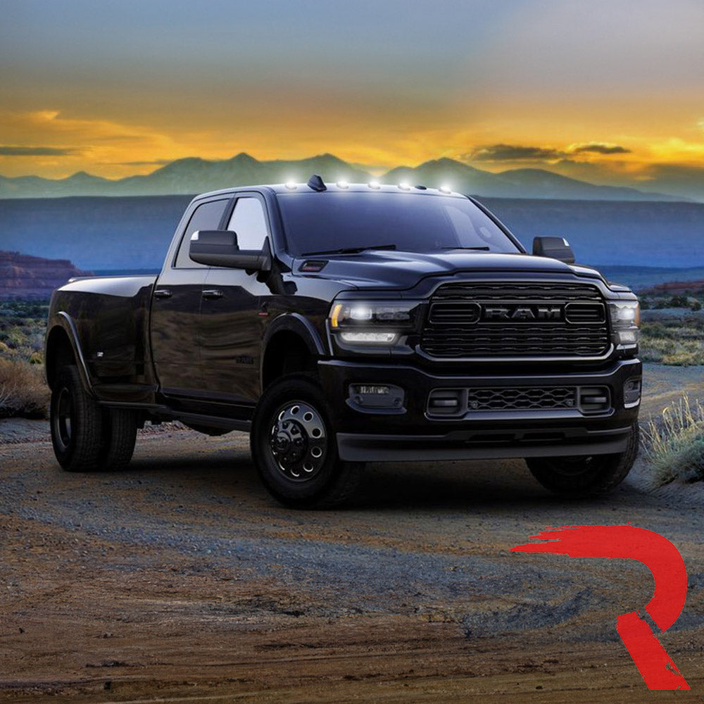 Dodge RAM HD 2500/3500 19-25 5 Piece Cab Roof Light Set 2-Way Front & Rear Facing Ultra High-Power LEDs Multiple Lens & Colors