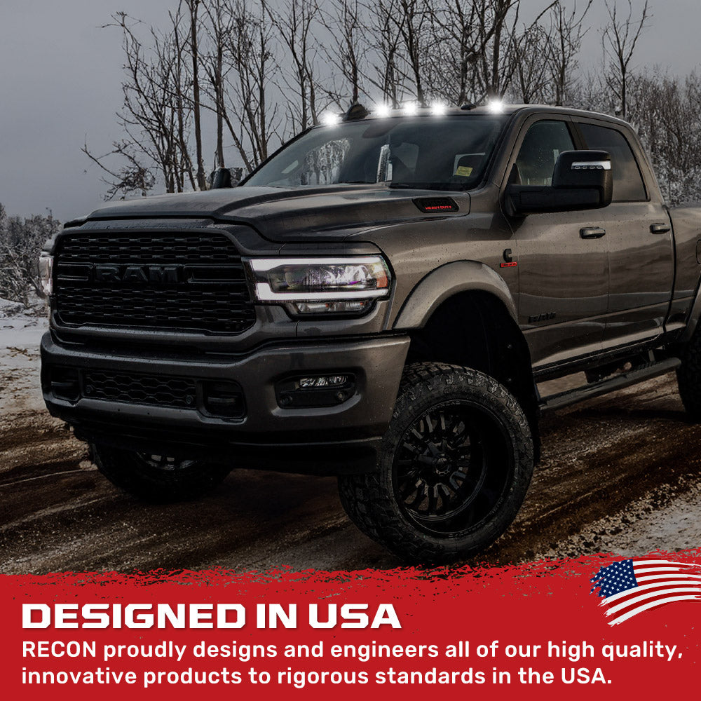 Dodge RAM HD 2500/3500 19-25 5 Piece Cab Roof Light Set 2-Way Front & Rear Facing Ultra High-Power LEDs Multiple Lens & Colors