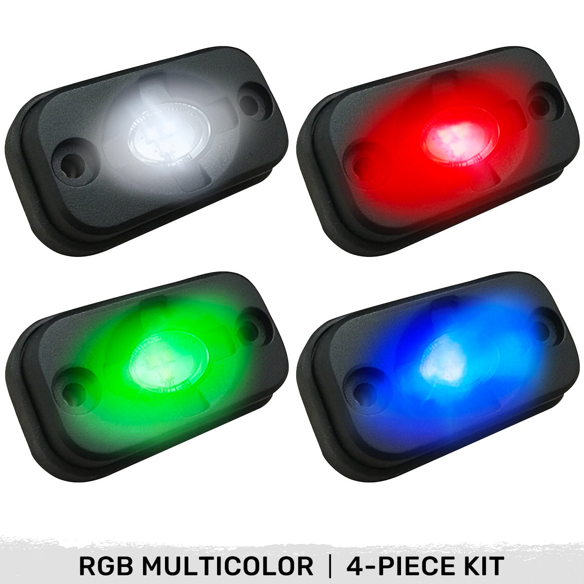 Universal 4-PC Ultra Bright RGB Multicolor CREE LED Underbody Rock Lights Bluetooth Control