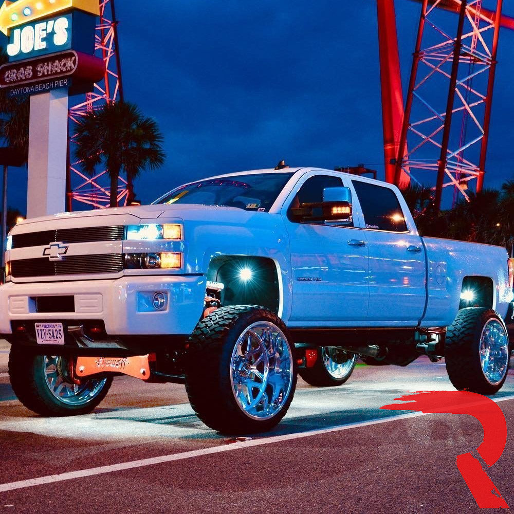Universal 4-PC Ultra Bright RGB Multicolor CREE LED Underbody Rock Lights Bluetooth Control